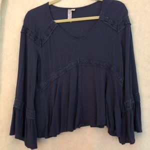 Blue Boho Blouse - S